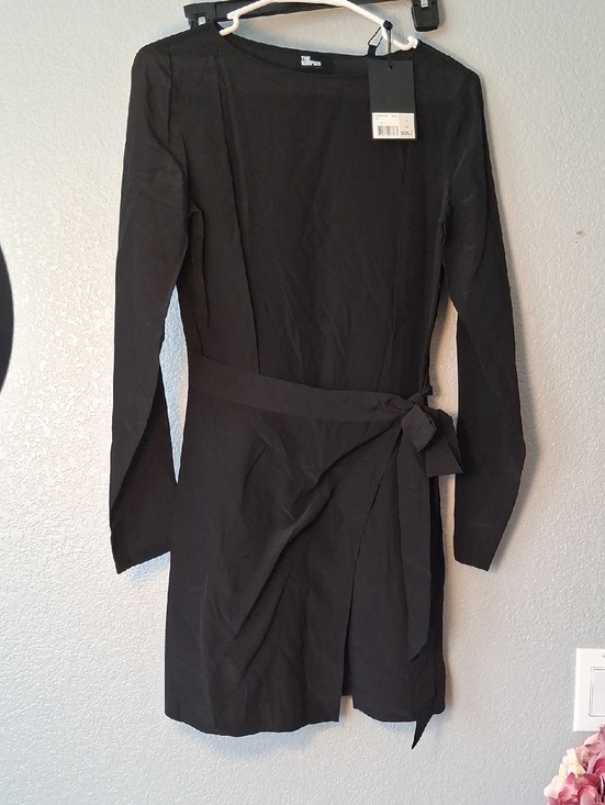 The Kooples Dresses & Skirts - Classic Black Long-Sleeve Wrap Dress with Tie Waist